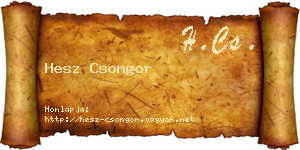 Hesz Csongor névjegykártya